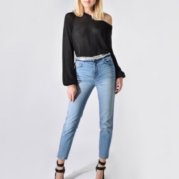 🎁 IRO Jones Sequin-Waist cropped Jeans - Picture 5 of 7